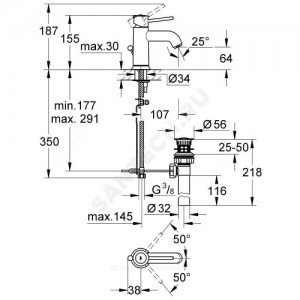 Смеситель для умывальника серия BauClassic одноручный Grohe 23161000