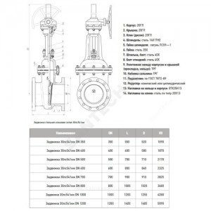 Задвижка клиновая сталь 30лс541нжХЛ Ду 1000 Ру16 фл с редуктором МЗТА Задвижка клиновая сталь 30лс541нжХЛ Ду 1000 Ру16 фл с редуктором МЗТА