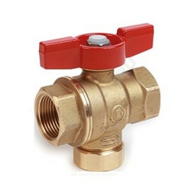 Кран-фильтр шаровой латунь Ду 20 ВР полнопроходной бабочка Giacomini R701FY004