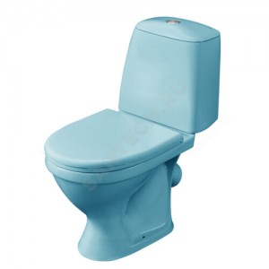 Унитаз-компакт Соната голубой нижний подвод косой выпуск 1/реж полипропилен Santeri 1.P201.2.S06.00B.F