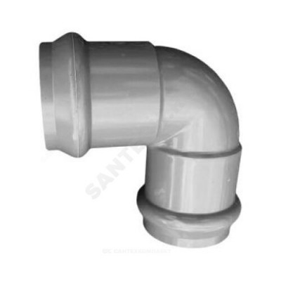 Отвод НПВХ серый SDR26 Дн 110х90гр Ру10 двухраструбный напорный в/к 2181077