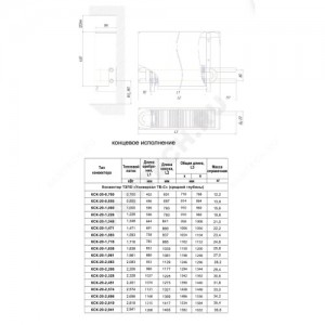 Конвектор настенный концевой Универсал ТБ КСК 20 ПАДП(Д) (малой глубины) 0.918кВт бок/п НР 3/4" ТЗПО