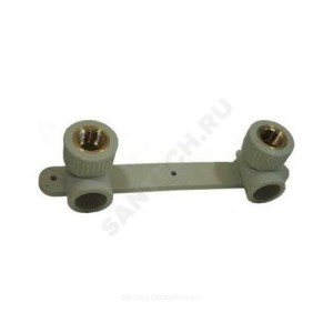 Планка PP-R монтажная серая НР Дн 20х1/2" Ру25 под смеситель с водорозетками RTP (РосТурПласт) 11057