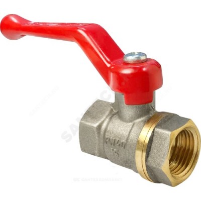 Кран шаровой латунь никель 11Б27фт1М Ду 20 Ру40 ВР полнопроходной рычаг VALFEX VF.214.NR1.034