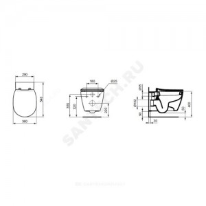 Унитаз подвесной Connect без сиденья Ideal Standard E771801