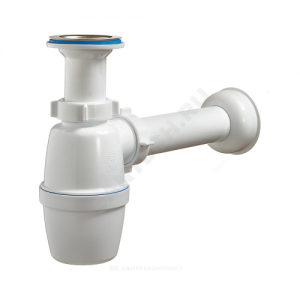 Сифон для кухонной мойки бутылочный 1 1/2"x40 с прямой трубкой 40мм литой выпуск с нержавеющей решёткой D=70мм Орио В-40029