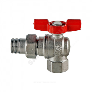 Кран шаровой латунь хром угловой R789 Ду 15 Ру16 ВР/"американка" полнопроходной бабочка Giacomini R789X003