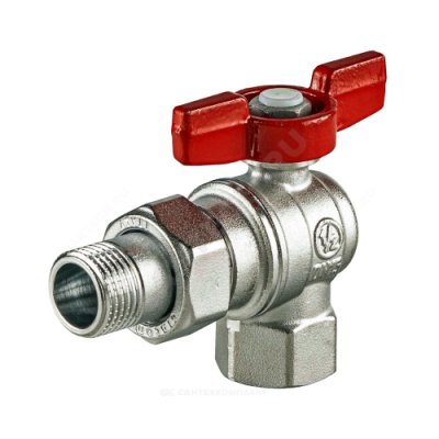 Кран шаровой латунь хром угловой R789 Ду 20 Ру16 ВР/"американка" полнопроходной бабочка Giacomini R789X005