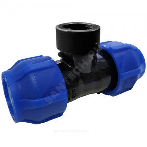 Тройник компрессионная ПЭ ВР Дн 50х1/2"х50 Ру16 VALFEX 1210015001250