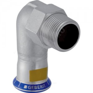 Угольник сталь нерж 90гр Дн 18х1/2" пресс/НР для газоснабжения Mapress Geberit 34150