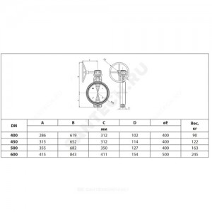 Затвор дисковый поворотный чугун VFY-WG(SYLAX) Ду 100 Ру16 межфл с редуктором диск чугун манжета EPDM Danfoss 065B7433 Затвор дисковый поворотный чугун VFY-WG(SYLAX) Ду 100 Ру16 межфл с редуктором диск чугун манжета EPDM Danfoss 065B7433