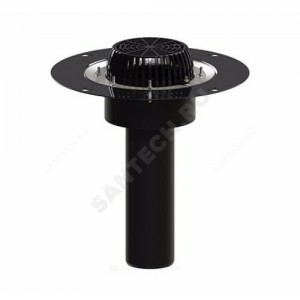 Воронка кровельная с вертикальным выпуском PP Дн 110 с листвоуловителем, прижимным фланцем из нержавеющей стали Татполимер ТП-01.У.100/4