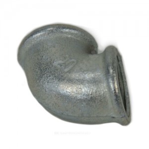 Угольник проходной чугун оц Ду 15 (1/2") ВР/ВР Fittex