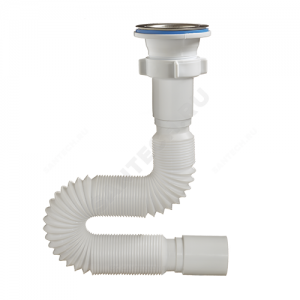 Сифон для умывальника гофрированный 1 1/4"x40 L=800мм выпуск с нержавеющей решёткой D=63мм Орио А-30181