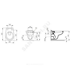 Унитаз подвесной EUROVIT без сиденья Ideal Standard E876901