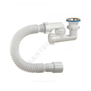 Сифон для поддона регулируемый 1 1/2"x40 с гофрой 40х40/50 выпуск с нержавеющей решёткой D=70мм Орио А-82589