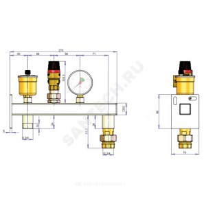 Группа безопасности GAG/MR20 для расширительного бака 3 бар Watts 10017885