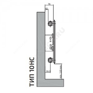 Радиатор стальной панельный Hygiene Compact HC тип 10 500х1000 Qну=831 Вт бок/п гигиенический RAL 9016 (белый) Heaton Plus