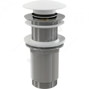 Клапан донный для умывальника латунь 1 1/4" хром слив "клик-клак", белая пробка D=66мм Alca Plast A395B