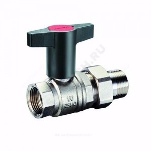 Кран шаровой латунь никель Optibal Ду 15 Ру16 ВР/нак. гайка полнопроходной с Т-рукояткой удлиненная ручка Oventrop 1075704