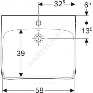 Умывальник подвесной Renova Comfort 65 белый Geberit 258565000