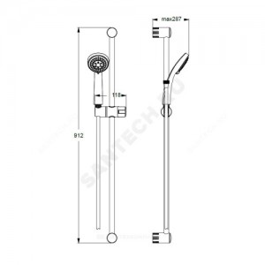Гарнитур душевой SEVA JET M3 штанга 900мм+шланг+лейка 3 режима струи Vidima BA190AA