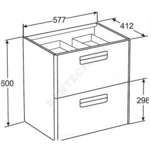 Тумба под умывальник 60 The Gap белый глянец Roca ZRU9302879