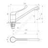 Смеситель для кухонной мойки ПСМ-425-КТ/055 хирургический локтевой одноручный Профсан