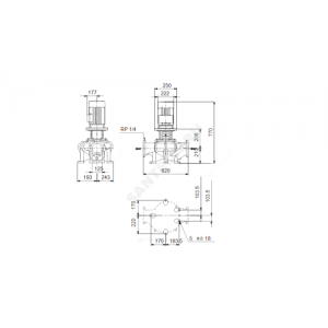 Насос ин-лайн с сухим ротором TP 125-95/4-A-F-A-BAQE PN16 3х380-415В/50 Гц Grundfos 98868019