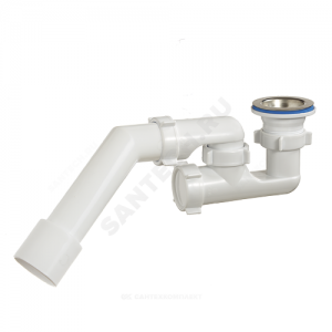 Сифон для поддона регулируемый 1 1/2"x40 с переходной трубкой 45гр. 40/50 выпуск с нержавеющей решёткой D=70мм Орио А-82587