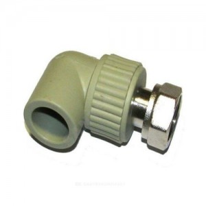 Угольник PP-R комбинированный серый с накидной гайкой Дн 25х3/4" VALFEX 10138025Г