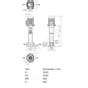 Насос многоступенчатый вертикальный HELIX FIRST V 1613-5/25/E/KS/400-50 PN25 3х400В/50 Гц Wilo 4201009