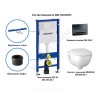 Комплект 4 в 1 Renova унитаз подвесной + инсталляция + кнопка смыва + сиденье дюропласт Geberit 500.103.DW.R