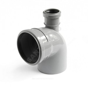 Отвод PP-H с выходом фронтально-вверх серый Дн 110х50х87гр б/нап в/к VALFEX 23125150 Отвод PP-H с выходом фронтально-вверх серый Дн 110х50х87гр б/нап в/к VALFEX 23125150