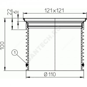 Элемент надставной для трапов D=110мм подрамник 121х121мм HL HL3200 Элемент надставной для трапов D=110мм подрамник 121х121мм HL HL3200
