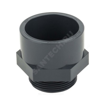 Муфта ПВХ серая под клеевое соед Дн 20х1/2" Ру10 НР напорная Aquaviva