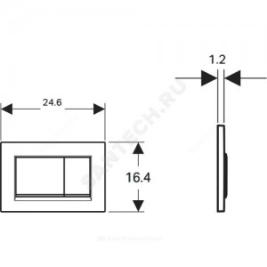 Кнопка для инсталляции Sigma 30 хром глянец/хром матовый Geberit 115.883.KN.1