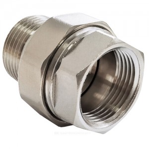 Соединитель латунь никель американка Ду 15 (1/2") прямой ВР/НР VALFEX VF.340.N.012