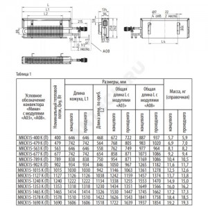 Конвектор настенный концевой "Мини" МКСК 15 К (А08) (малой глубины) 0.789кВт двухтр с т/клапаном (угл) Danfoss 013G4203 ниж/п резьба лев Сантехпром 6002659