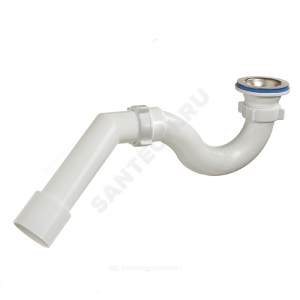 Сифон для поддона трубный 1 1/2"x40 с переходной трубкой 45гр. 40/50 выпуск с нержавеющей решёткой D=70мм Орио А-42587