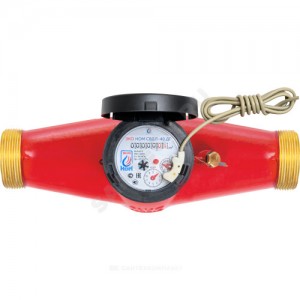 Счётчик г/в и х/в крыльчатый многоструйный Ду 40 Ру16 90С L=300мм резьба импульсный В/К ЭКО НОМ СВДЛ40-002