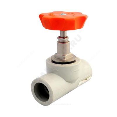 Клапан (вентиль) PP-R запорный серый внутренняя пайка Дн 20х90гр VALFEX 10146020Г