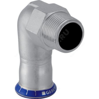 Угольник сталь нерж 90гр Дн 54х2" пресс/НР Mapress Geberit 33839