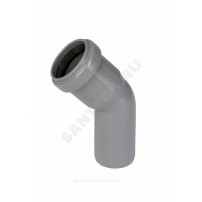 Отвод PP-H серая HT HTB Дн 90х45гр б/нап в/к Ostendorf 114120