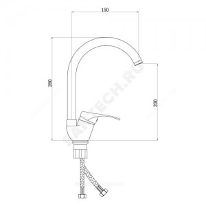 Смеситель для кухонной мойки серия Дача Б-серия ручка сбоку одноручный Славен СЛ-ОД-Б22