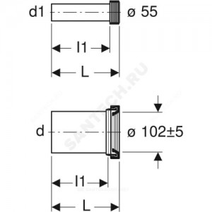 Комплект присоединительный 110мм L=300мм Geberit 152.439.46.1