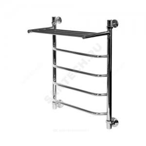 Полотенцесушитель водяной нерж сталь Лесенка Ду 25 (1") НР с полочкой 600х500мм 3П нижнее подключение в/к соединитель (1"х3/4") Уют Элит-Металл В-24-12