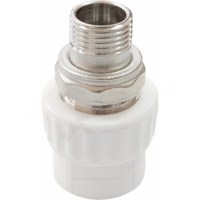 Муфта PP-R комбинированная разъемная белая НР Дн 20х3/4" для радиатора VALFEX 10159120