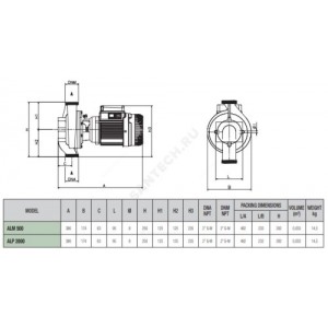 Насос ин-лайн с сухим ротором ALP 2000 M PN10 1x220-240В/50 Гц DAB 105100124