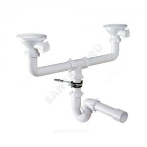 Сифон трубный с разрывом струи 1 1/2"x40 выпуск с приемной воронкой D=113мм Орио RS-41098